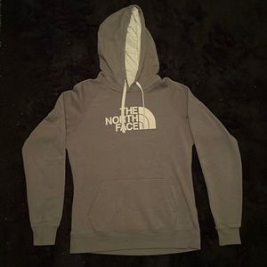 Gray North Face Hooded Sweatshirt